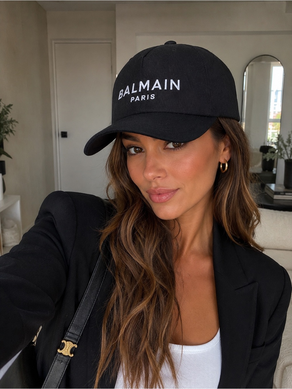 Authentic Balmain Paris Embroidered Logo Cotton Twill Baseball Cap